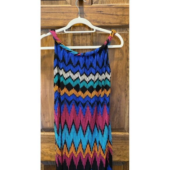 Spense Dress or Swimsuit Coverup Size Large Sleeveless Chevron Rainbow Pattern - Picture 6 of 10